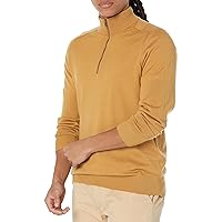 Amazon Essentials Men's Regular-Fit Merino Wool Half-Zip Sweater (Available in Tall) (Previously Amazon Aware)