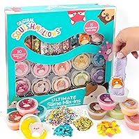 SQUISHMALLOWS Original Ultimate Slime Mix'Ins, 10-Pack, Glitter & Cloud Slime, 8 Fun Slime Add Ins, Pre-Made Slime for Kids, Crunchy Slime, Slime Bulk, Great 6 Year Old Toys, Super Soft Sludge Toy