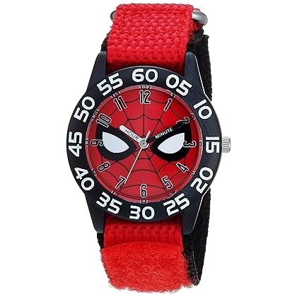 Marvel Spider-Man Kids' Plastic Time Teacher Analog Quartz Nylon Strap Watch