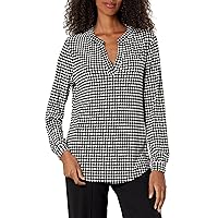 Anne Klein Women's Printed Ity Split Neck Tunic