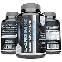 L Arginine Capsules, Nitric Oxide Booster, Amino Acid Supplement for Men and Women, Helps Build Muscle & Strength and Boost Energy, Blood Flow Support - 90 caps
