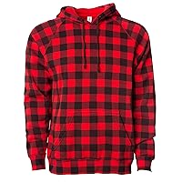 ShirtBANC Brand Unisex Red Plaid Hoodie Black Pattern Sweatshirts Winter Jackets