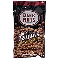 BEER NUTS Original Peanuts - Sweet & Salty Bar Nuts - Gluten Free, Kosher, Low Sodium, On The Go Packaged Peanut Snacks Made In The USA - 4oz Single Serve Bags (Pack of 6)