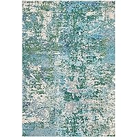 SAFAVIEH Madison Collection Area Rug - 8' x 10', Green & Turquoise, Modern Abstract Design, Non-Shedding & Easy Care, Ideal for High Traffic Areas in Living Room, Bedroom (MAD471Y)