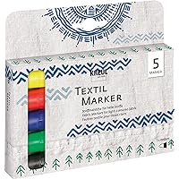Eduplay 250014 Texi Mäx Fabric Markers Set of 5 Normal Length'', Multi Colour
