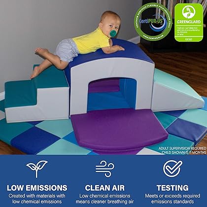 Factory Direct Partners 12825-AS SoftScape Playtime Grow-n-Learn Tunnel Climber Plus Pads for Toddlers and Kids(3-Piece) - Assorted, 12825-AS