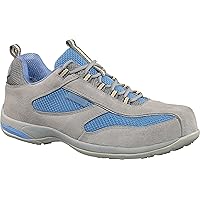 Women's Footwear Antibes Split Blue/Grey Leather/Suede Safety Trainer Shoes US Size 4
