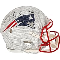 Tom Brady New England Patriots Autographed Riddell Speed Authentic Helmet - Art by Rock On Sports - Sports Memorabilia