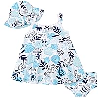 baby-girls 3-piece Sundress, Diaper Cover and Hat Set