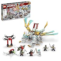 LEGO NINJAGO Zane’s Ice Dragon Creature 71786, 2in1 Dragon Toy to Action Figure Warrior, Model Building Kit, Construction Set for Kids with 5 Minifigures