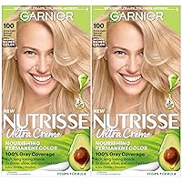 Hair Color Nutrisse Nourishing Creme, 100 Extra-Light Natural Blonde (Chamomile) Permanent Hair Dye, 2 Count (Packaging May Vary)