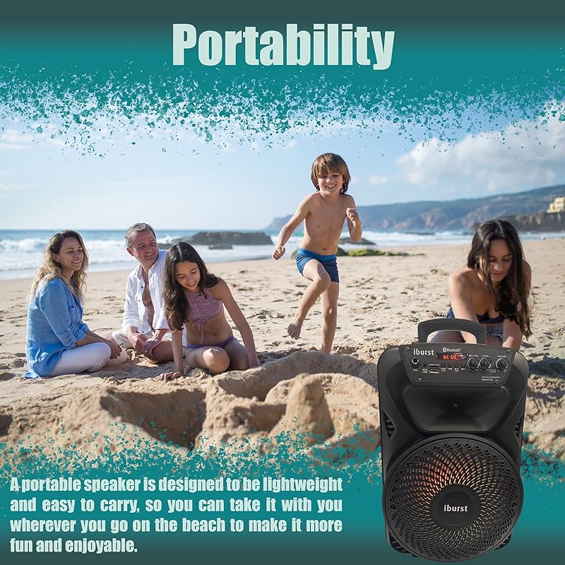 2023　Microphone　trên　600W　(IB55)　Loud　hãng　Party　System　Iburst　chính　Stereo　Mỹ　Giaonhan247　Outdoor　Sound　in,　Microphone　Remote　Subwoofer,　Radio,　USB,　Lights,　Portable　Rechargeable　Speaker　PA　Bluetooth　Mua　Amazon