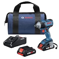BOSCH GDS18V-221B25 18V EC Brushless 1/2 In. Impact Wrench Kit with (2) CORE18V 4.0 Ah Compact Batteries