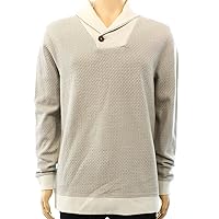 New Men's Geo Printed Shawl-Collar Pullover Long Sleeve Sweater BHFO