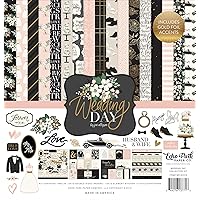 Echo Park Paper Company Wedding Day Collection Kit paper, green, pink, cream, black, grey 12-x-12-Inch