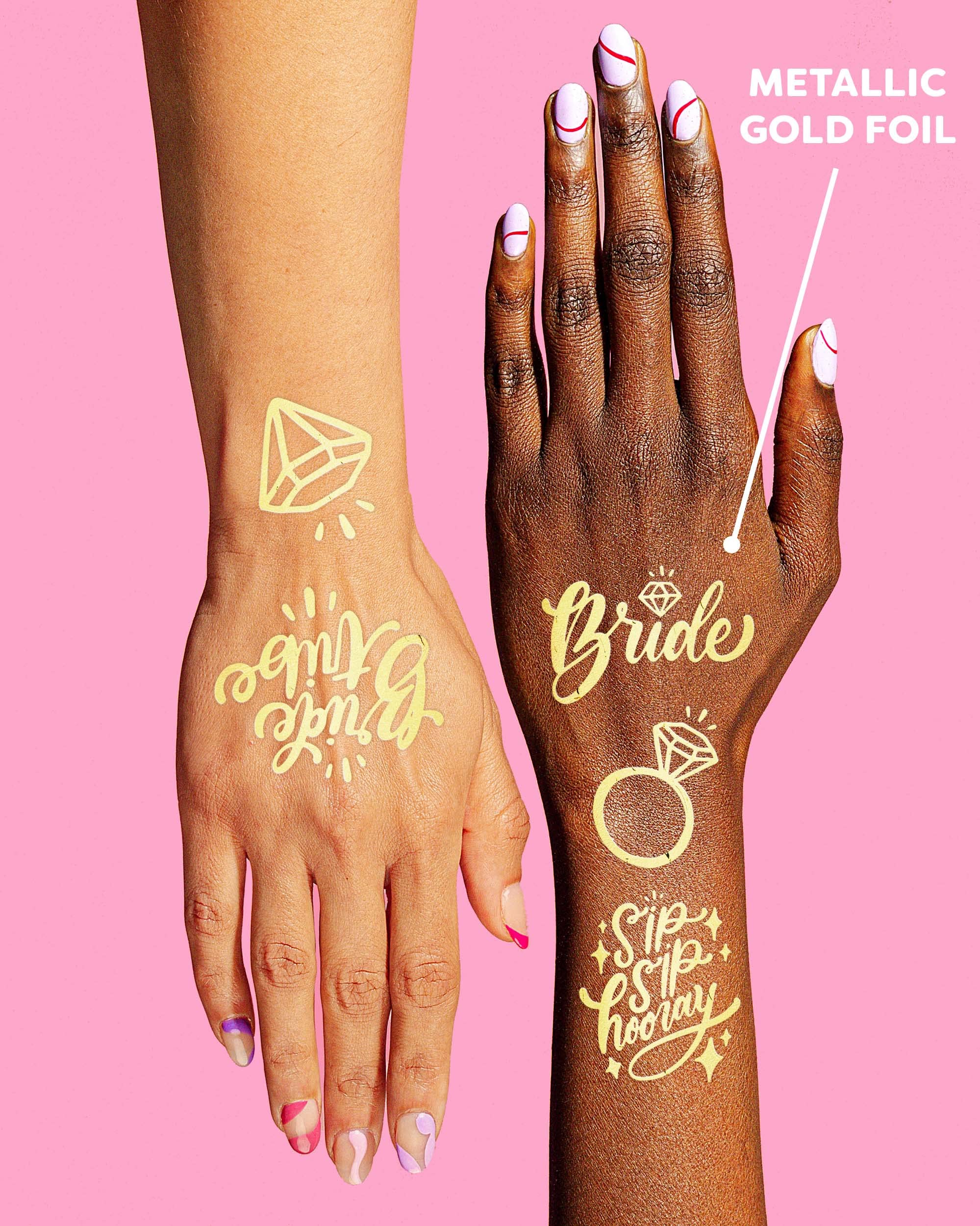 xo, Fetti 30 Bride Tribe Metallic Tattoos | Bachelorette Party Decorations, Bridesmaid Favor + Bride To Be