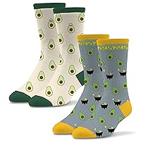 Socktastic womens Avocado - 2 Pack of Funny Novelty Socks, Casual Crew Fits Shoe Size 6-11 Socks, Avocado, Medium US