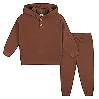 Gerber Baby Boys Toddler Sweater Knit Hooded Top and Pant Set