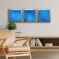 Essence Layered Modern Metal Wall Art, Blue/Silver, 12 x 12 Inch