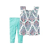 Carter's Baby Girls' 2 Piece Geo Printed Top and Leggings Set 6 Months