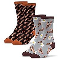 Socktastic mens Bacon - 2 Pack of Funny Novelty Socks, Casual Crew Fits Shoe Size 8-13 Socks, If You Can Read This Bring More Bacon, Large US