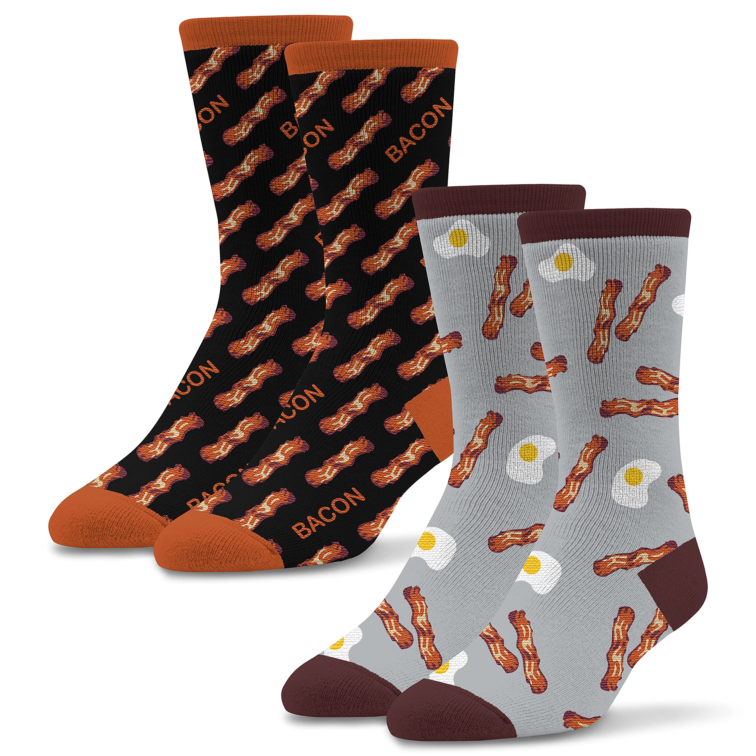 Socktastic mens Bacon - 2 Pack of Funny Novelty Socks, Casual Crew Fits Shoe Size 8-13 Socks, If You Can Read This Bring More Bacon, Large US