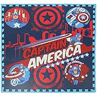 Marvel Captain America EVA Foam Mat, The Avengers Interlocking EVA Foam Flooring Tiles, Navy, 36 x 36 Inches