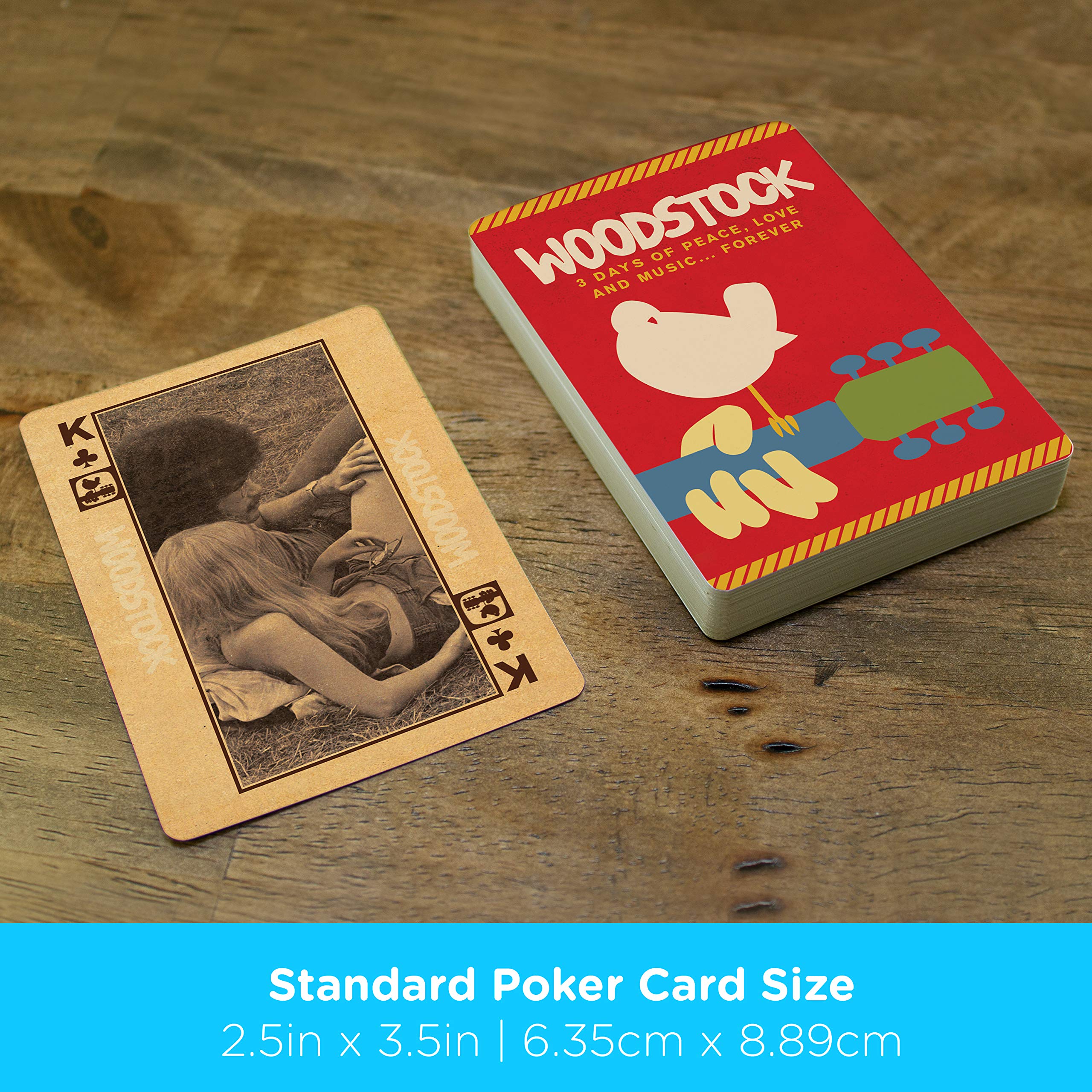 AQUARIUS Woodstock Playing Cards - Woodstock Themed Deck of Cards for Your Favorite Card Games - Officially Licensed Woodstock Merchandise & Collectible Gift