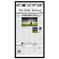 Americanflat 11x22 Newspaper Frame in Black - Assorted Media Article Cover Frame with Plexiglass Cover and Hanging Hardware - 22x11 Front Page Newspaper Picture Frame for Wall Display