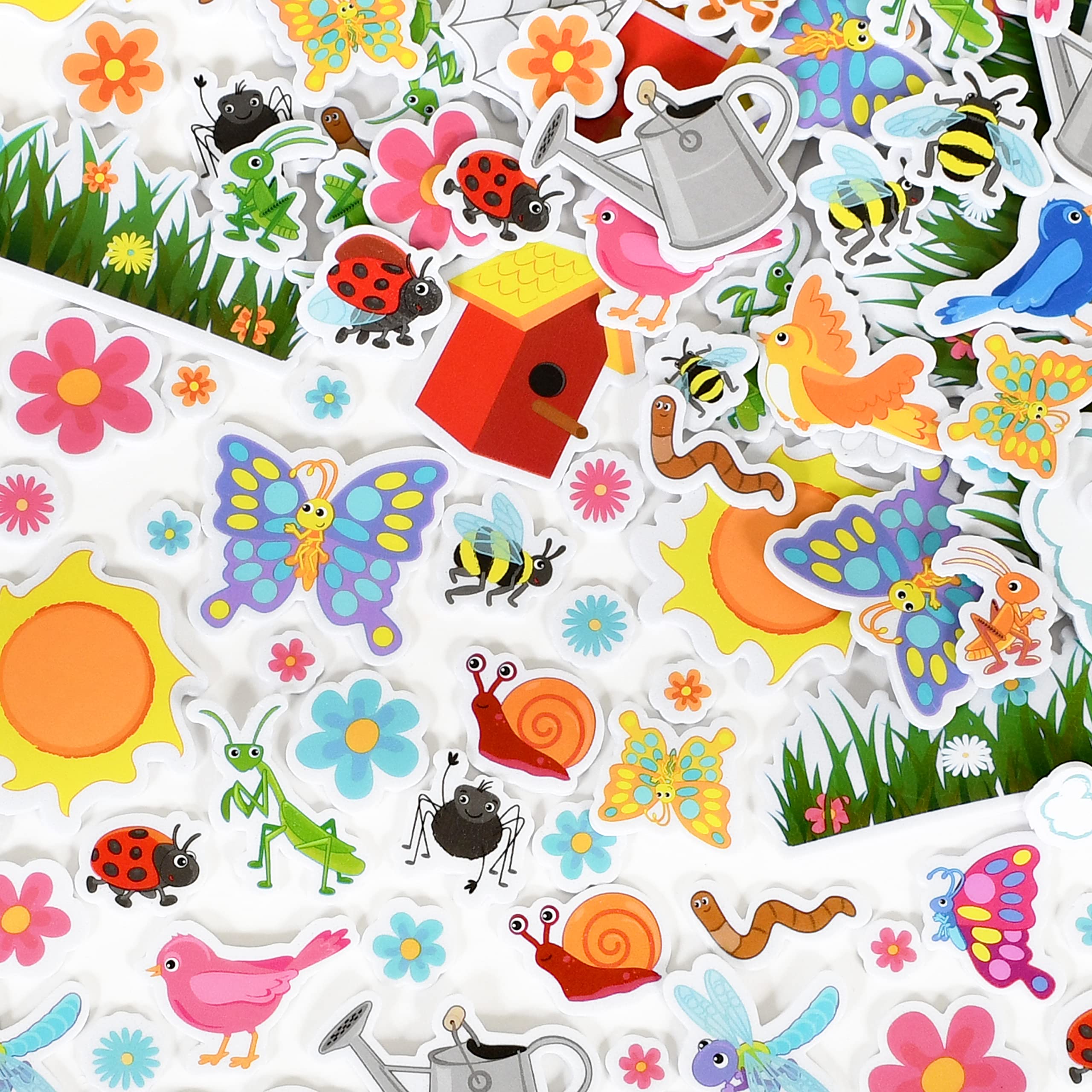 READY 2 LEARN Foam Stickers - Garden - Pack of 168 - Self-Adhesive Stickers for Kids - 3D Puffy Flower Stickers for Laptops, Party Favors and Crafts