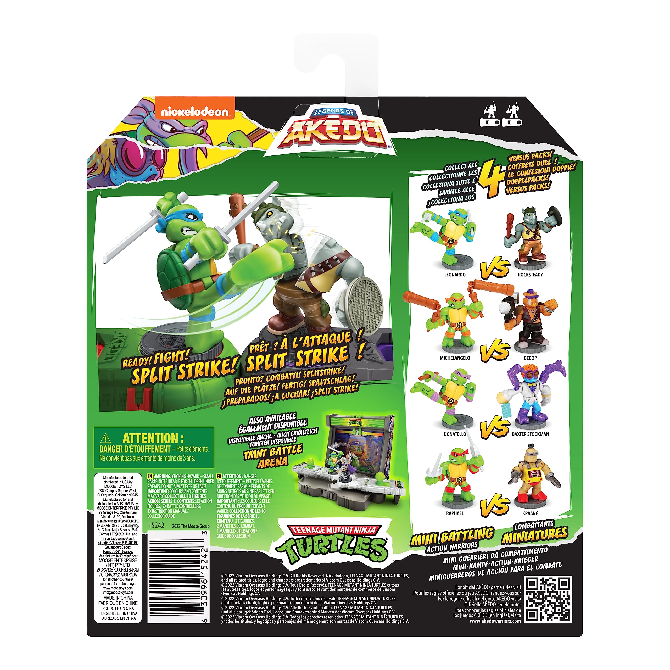Legends of Akedo Teenage Mutant Ninja Turtles. Mini Battling Warriors Versus Pack Leonardo Vs Rocksteady