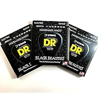 DR Guitar Strings 7-String Electric 3-Pack K3 Black Beauties Coated 11-60