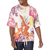 Emporio Armani Men's Cotton Viscose Silk Seasonal Collage Shirt Pullover