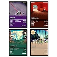Tame Impala Poster Rock Band Music Album Cover Posters for Room Aesthetic Print Set of 4 Wall Art for Girl and Boy Teens Dorm Decor 8x12 inch Unframed