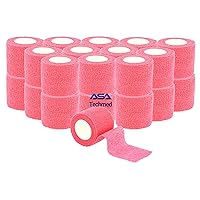 24-Pack, 2” x 5 Yards, Self-Adherent Cohesive Tape, Strong Sports Tape for Wrist, Ankle Sprains & Swelling, Self-Adhesive Bandage Rolls (Pink)