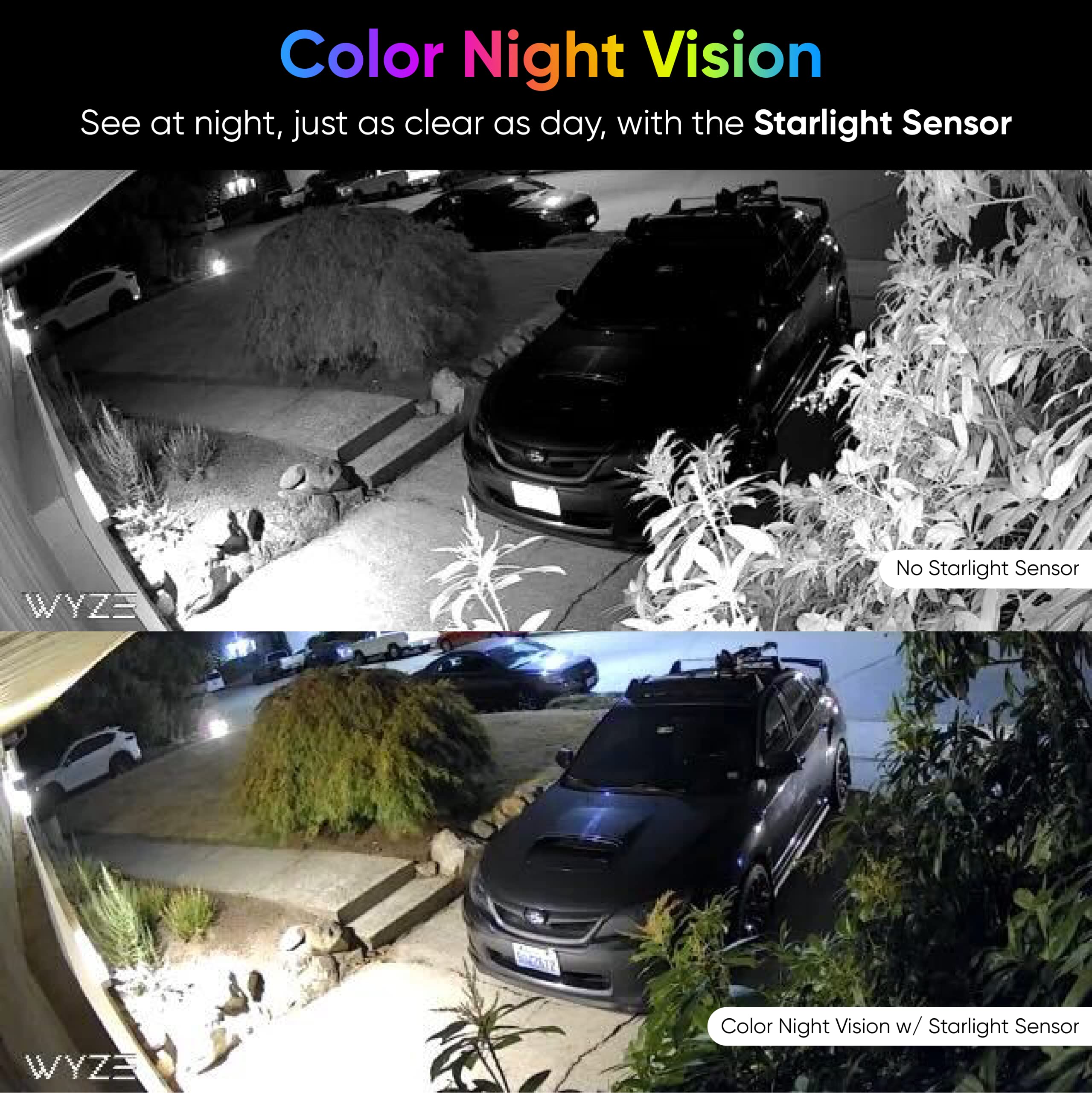 WYZE Cam v3 with Color Night Vision & Cam Pan v3 Indoor/Outdoor IP65-Rated 1080p Pan/Tilt/Zoom Wi-Fi Smart Home Security Camera & Google Assistant & Cam v3 with Color Night Vision, 2-Pack