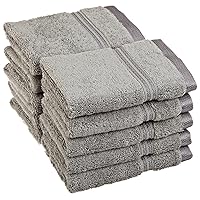 Superior Egyptian Cotton 10-Piece Face Towel Set, Small Towels for Facial, Spa, Quick Dry, Absorbent Towels, Bathroom Accessories, Guest Bath, Home Essentials, Washcloth, Airbnb, Silver