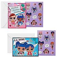 Hallmark LOL Surprise! Valentines Day Cards and Stickers for Kids School (24 Classroom Valentines with Envelopes)