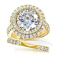 Kobelli Portia Double Halo Moissanite and Diamond Bridal Set