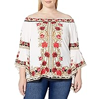 City Chic Women's Plus Size Bardot Top with Ruffled Sleeve