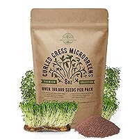 Organo Republic Cress Sprouting & Microgreens Seeds - Non-GMO, Heirloom Sprout Seeds Kit, 8oz Resealable Bag for & Growing Microgreens in Soil, Coconut Coir, Aerogarden & Hydroponic System.