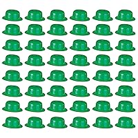 33978 48-Pack Plastic Derbies Party Hat, Green