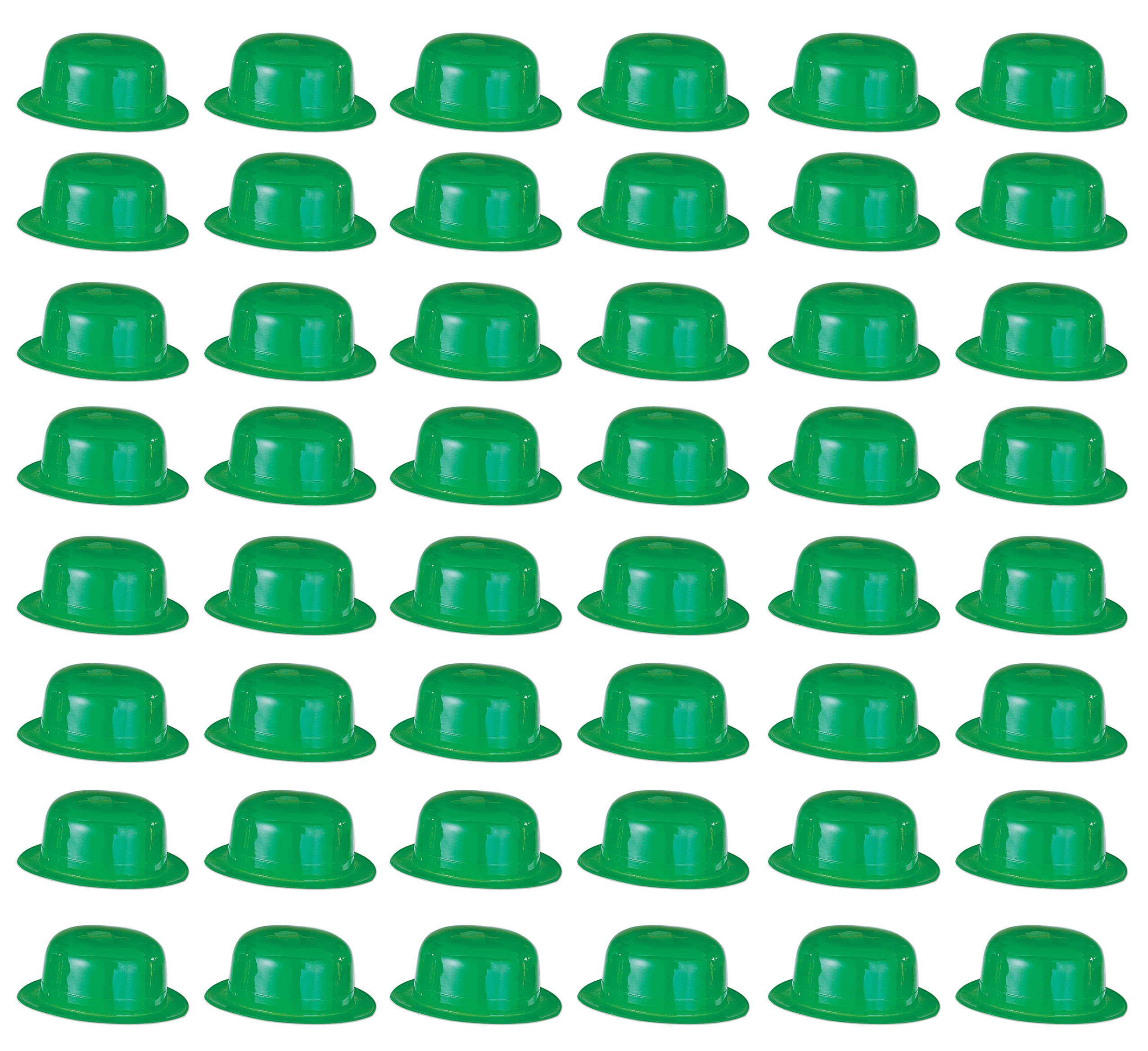 Beistle 33978 48-Pack Plastic Derbies Party Hat, Green