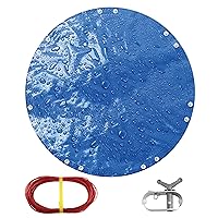 15ft Round Pool Cover for Above Ground Pools 8mil Poly Tarps UV Resistant, Protection Against Debris and Fallen Leaves, dust，Outdoor Swimming Pool Cover Blue/Black（20ft Cover Size）