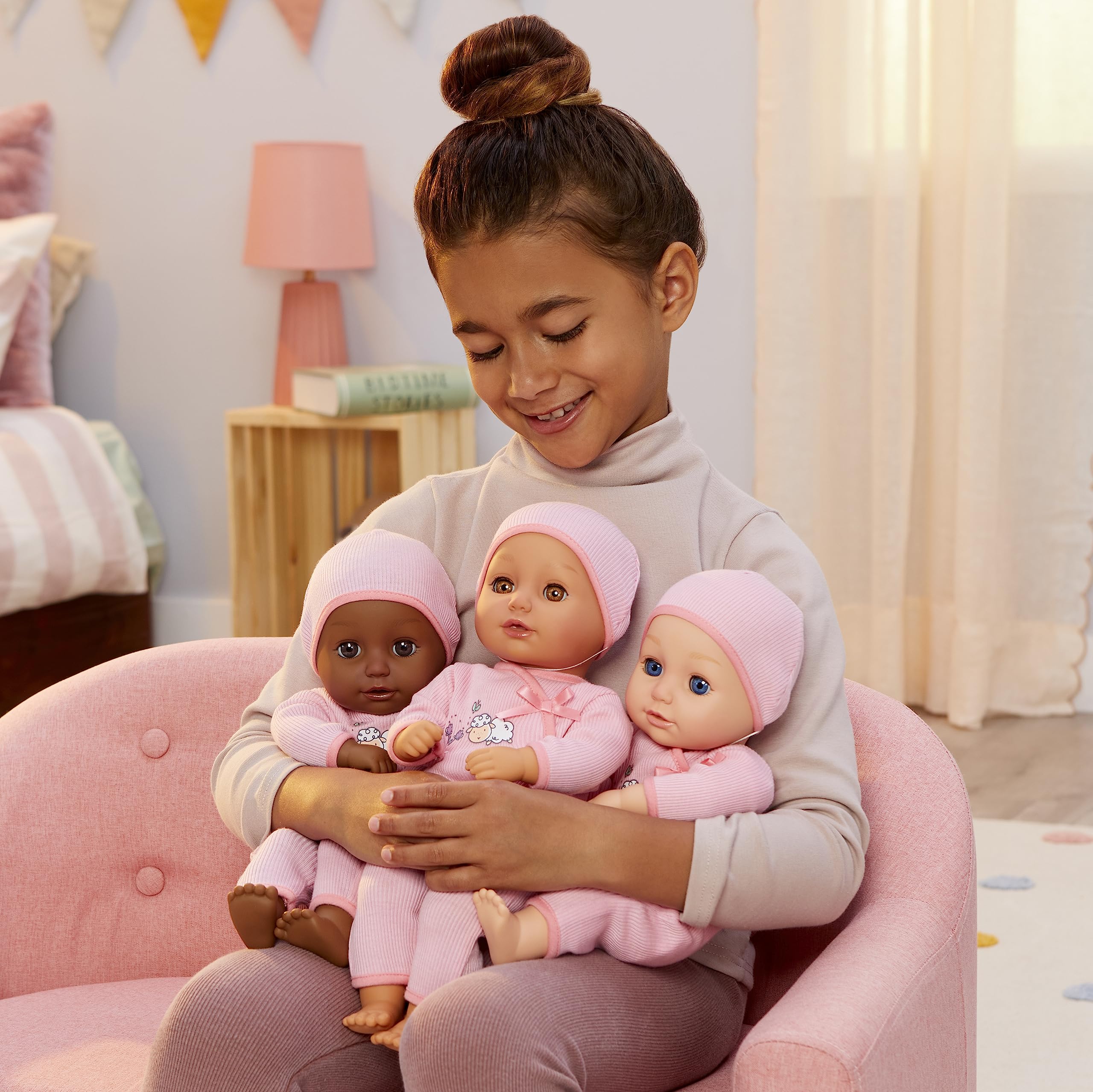 Baby Born My First Baby Doll Harper - Dark Brown Eyes: Realistic Soft-Bodied Baby Doll for Kids Ages 1 & Up, Eyes Open & Close, Baby Doll with Bottle