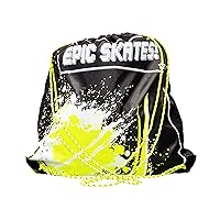 Epic Skates Drawstring Bag, Black/Yellow, One Size