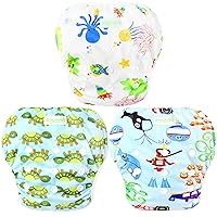 wegreeco Baby & Toddler Snap One Size Adjustable Reusable Baby Swim Diaper (Diving,Ocean,Turtle,Small,3 Pack)