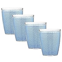 Kraftware The Fishnet Collection Serenity Doublewall Drinkware, Set of 4, 14 oz, Blue