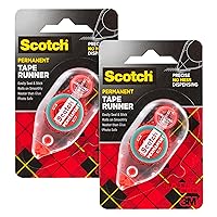 Scotch Double Sided Adhesive Roller.27 Inches x 26 Feet (6061) (Pack of 2)