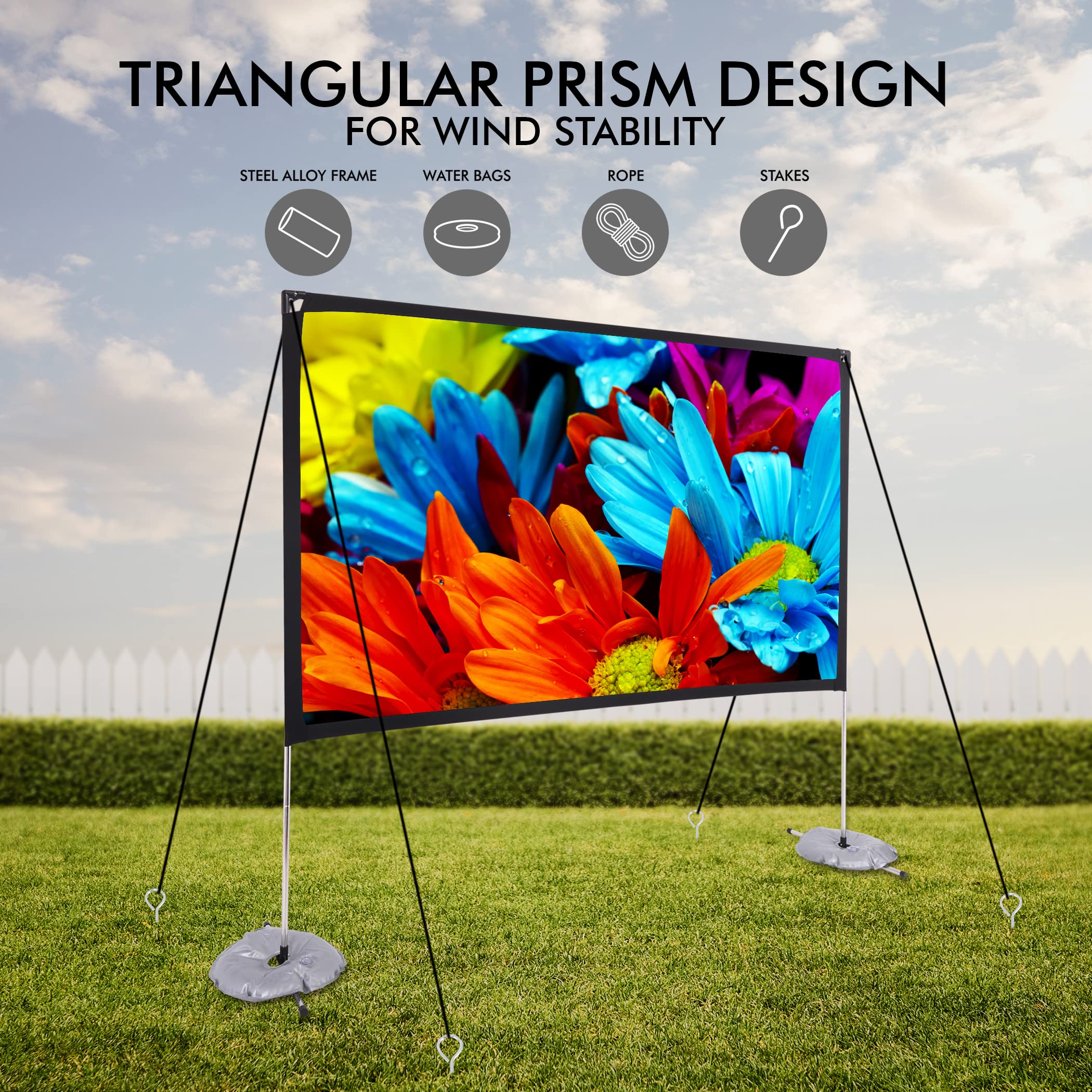Pyle Projector Screen with Stand - 80